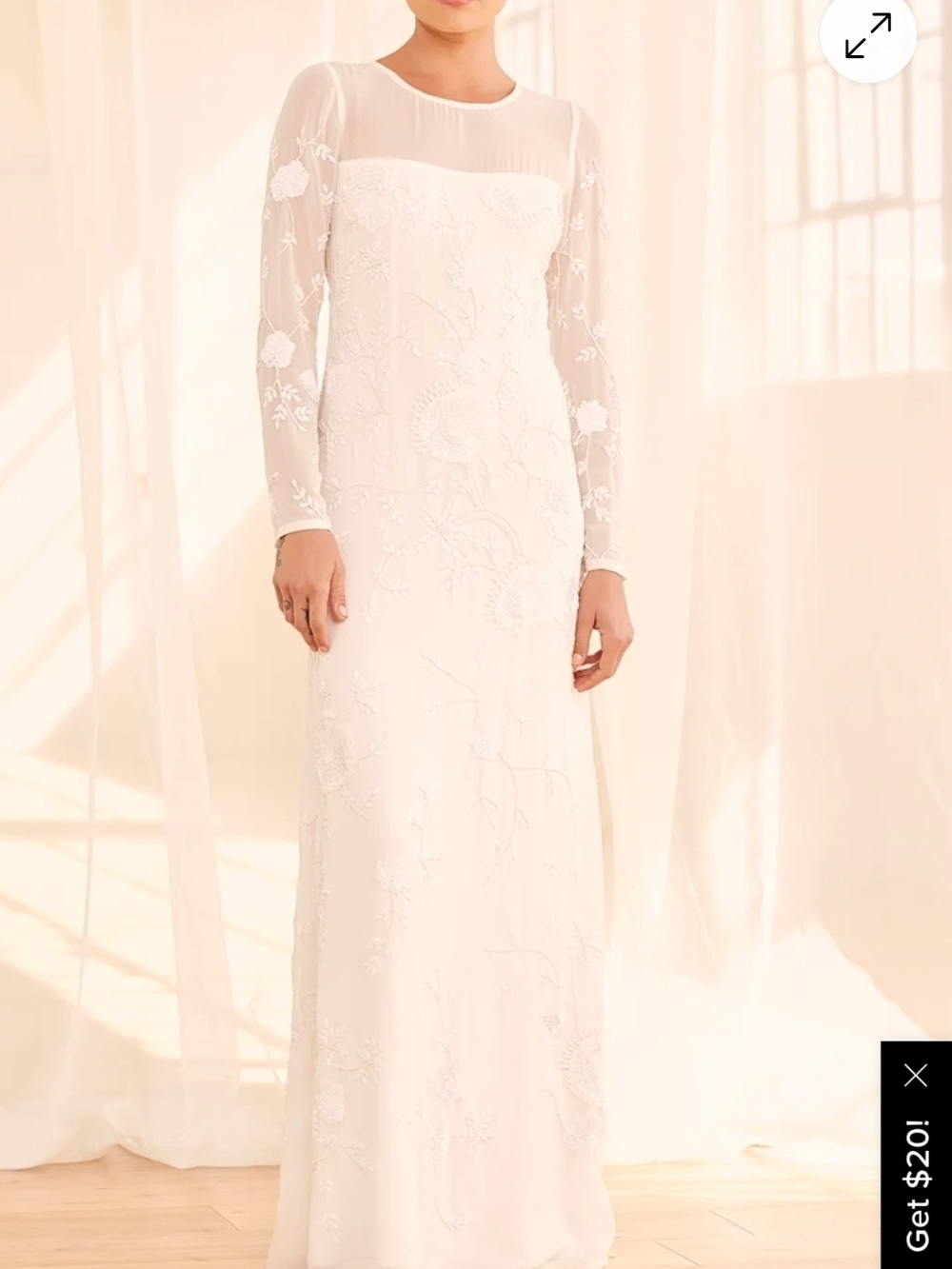 Lulu's Everlasting Devotion Ivory Beaded Wedding Gown Size Xl Nwt